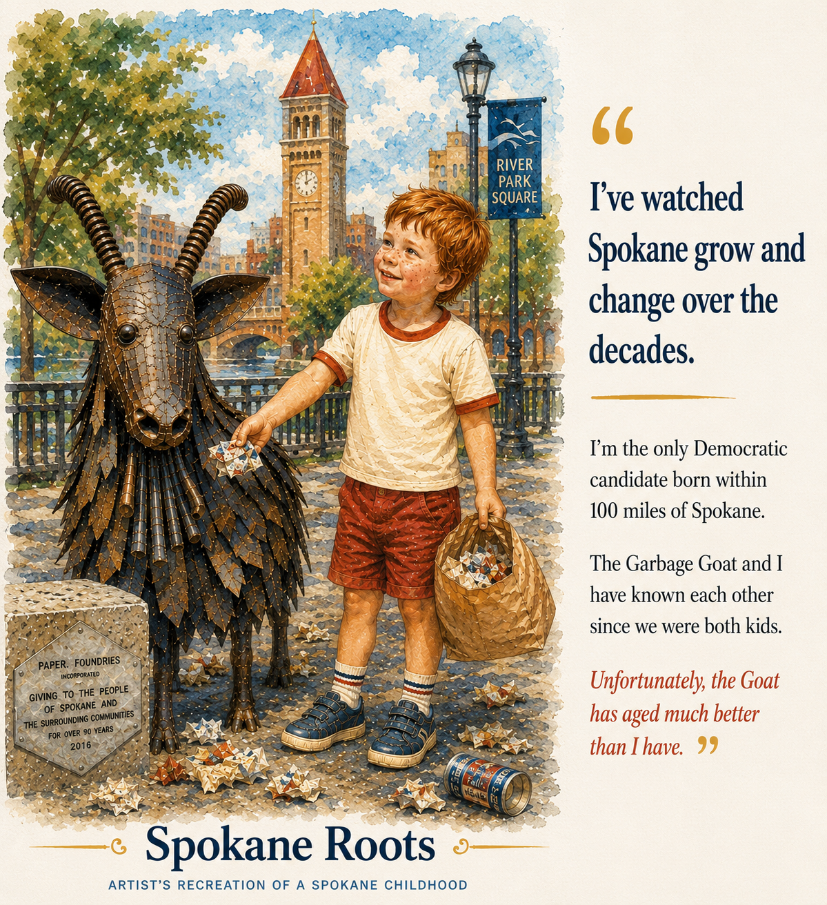 Spokane Roots — Donovan as a child feeding the Garbage Goat at Riverfront Park: 'I've watched Spokane grow and change over the decades.'
